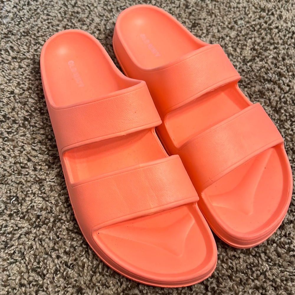 Coral Slide On Sandals